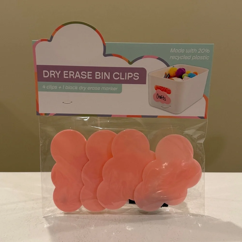 New Target Bullseye Playground 4 pk of Dry Erase Bin Clips